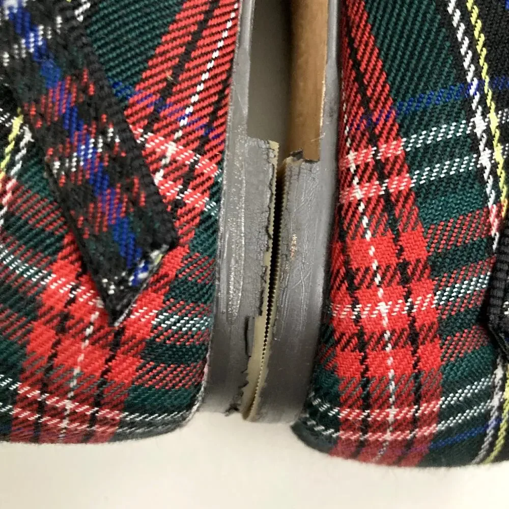 J. Crew Stewart Tartan Plaid Mary Jane Flats Holiday 12 Girls